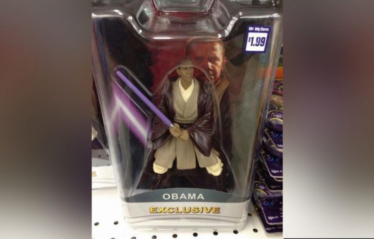 Barack Obama en version guerrero Jedi. Ok...