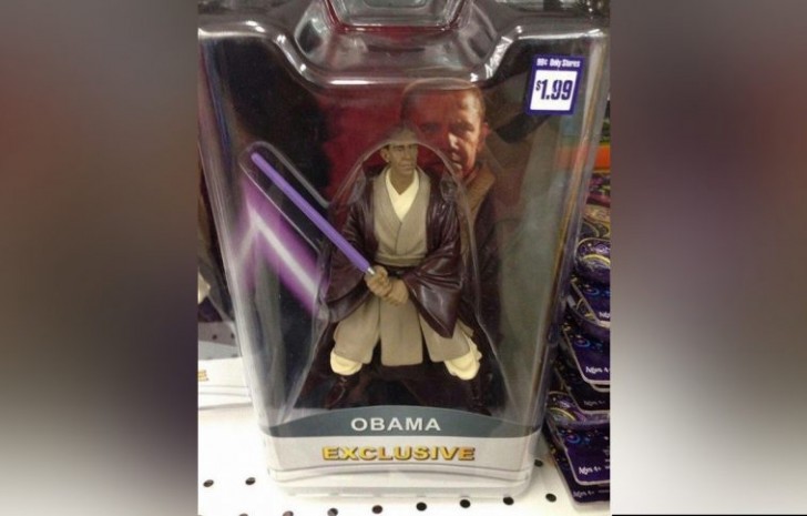 Barack Obama em versão guerreiro Jedi.