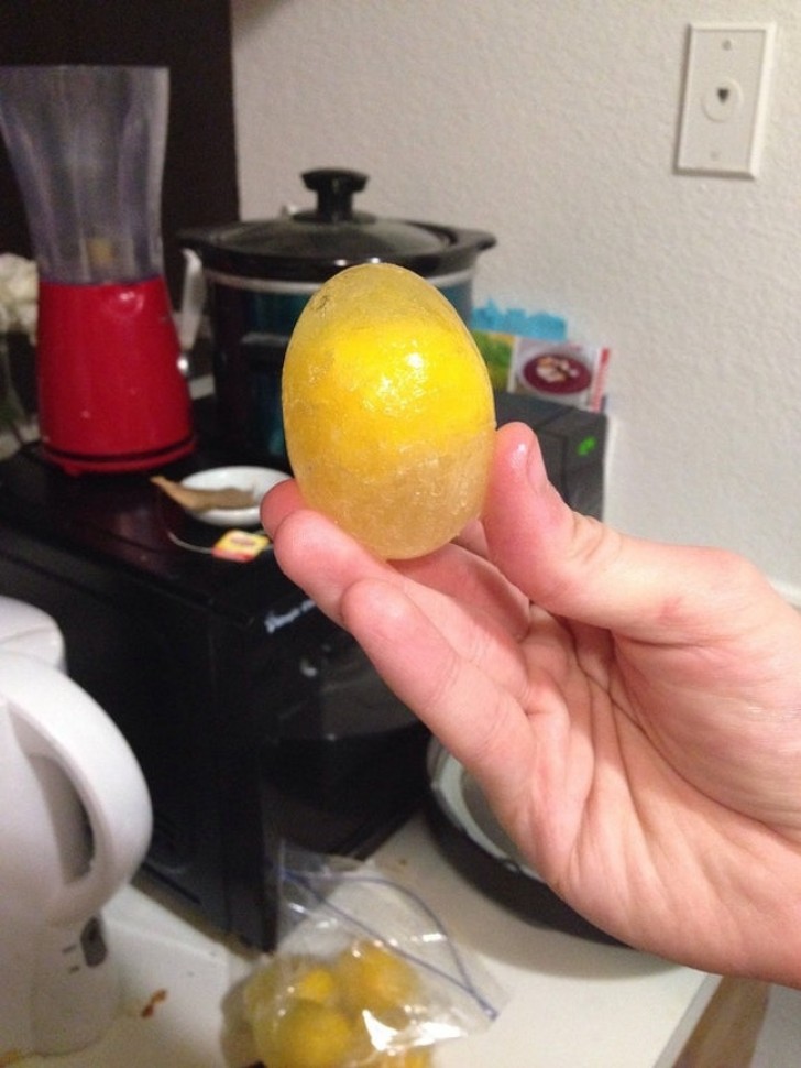 A frozen egg with no egg shell!