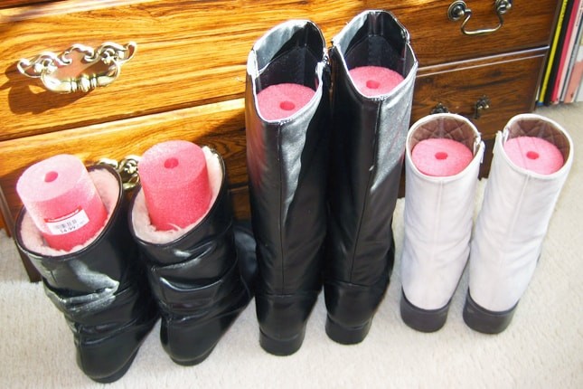 Keep your boots straight and without creases with this simple and inexpensive trick.
