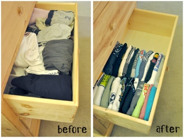 If you want to immediately have a clear idea of ​what you are pulling out of the drawer then arrange your t-shirts THIS way!