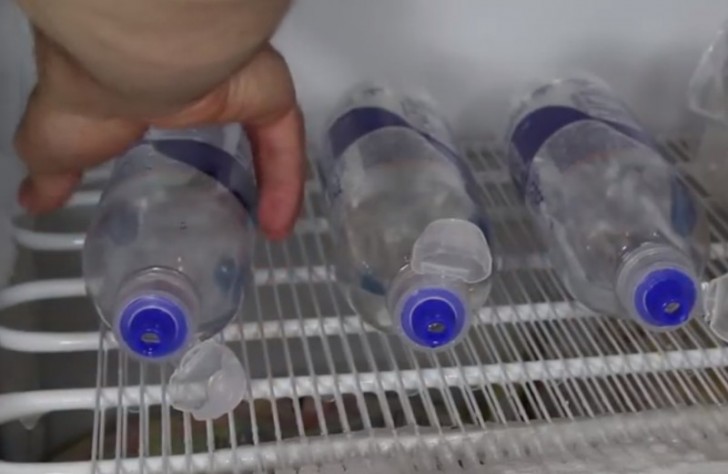 1. Bottles of ice in the freezer
