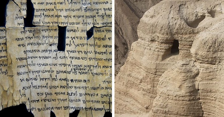 Die Manuskripte aus dem Toten Meer, die in einer Höhle von einem Beduinen gefunden wurden, der ein verlorenes Schaf jagte.
