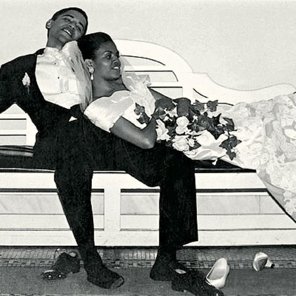 5. Barack Obama e sua mulher Michelle recém-casados, 1992.