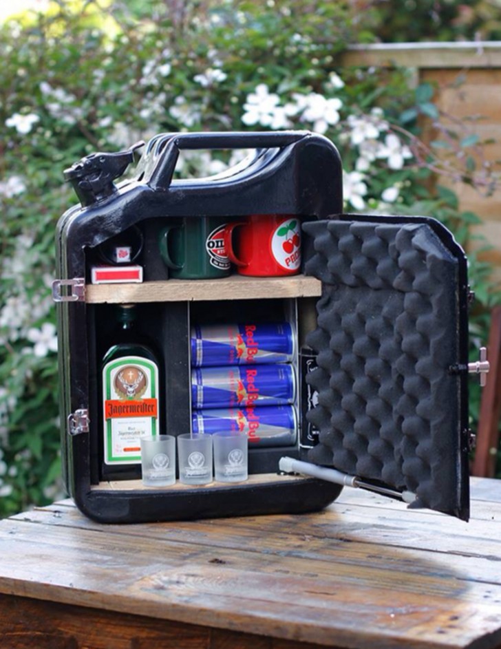 11. An idea for a mini bar made from a Jerry can