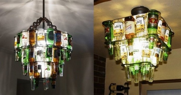19. A second life for beer bottles --- as a chandelier!