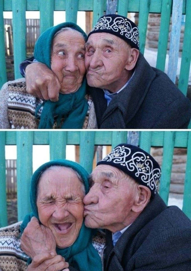 6. Ein Paar, das sich selbst nach 50 Jahren Ehe liebt wie am ersten Tag .