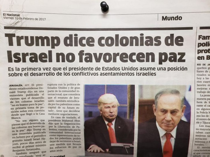 3. A newspaper that talks about Donald Trump but uses a photo of the actor that parodies him!