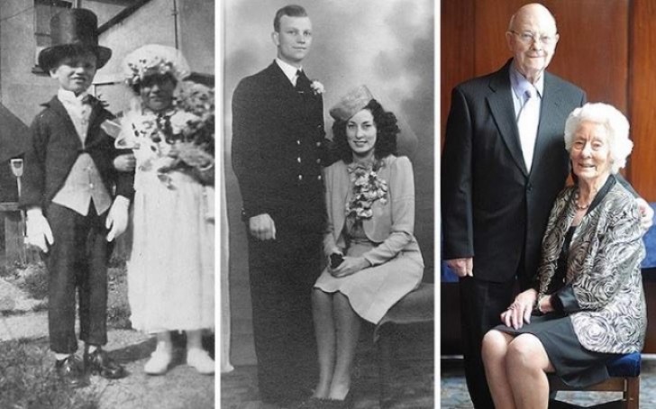 4. From dressing up as a bride and groom at a carnival in 1926 --- to 70 years of marriage!