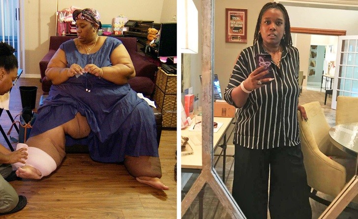 10. June McKaymee - from 600 lb(272 kg) to 300 lb (136 kg).
