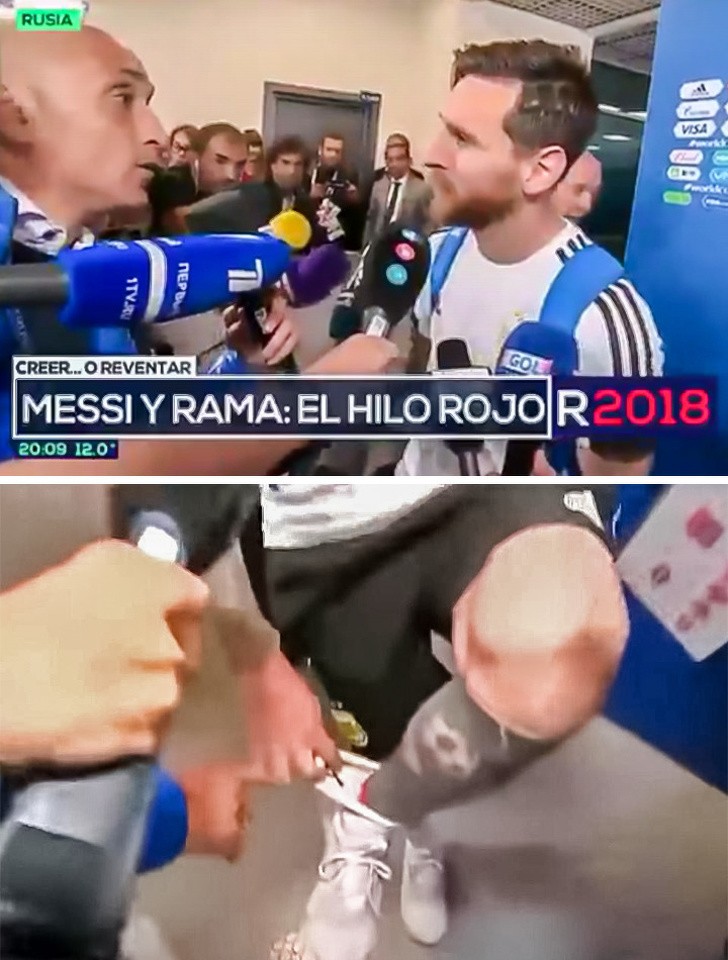 10. La mère du journaliste Rama Pantarotto a donné un porte-bonheur à Messi en vue de la Coupe du Monde. Quand Pantarotto l'a rencontré, Messi l'a gardé dans sa chaussette.
