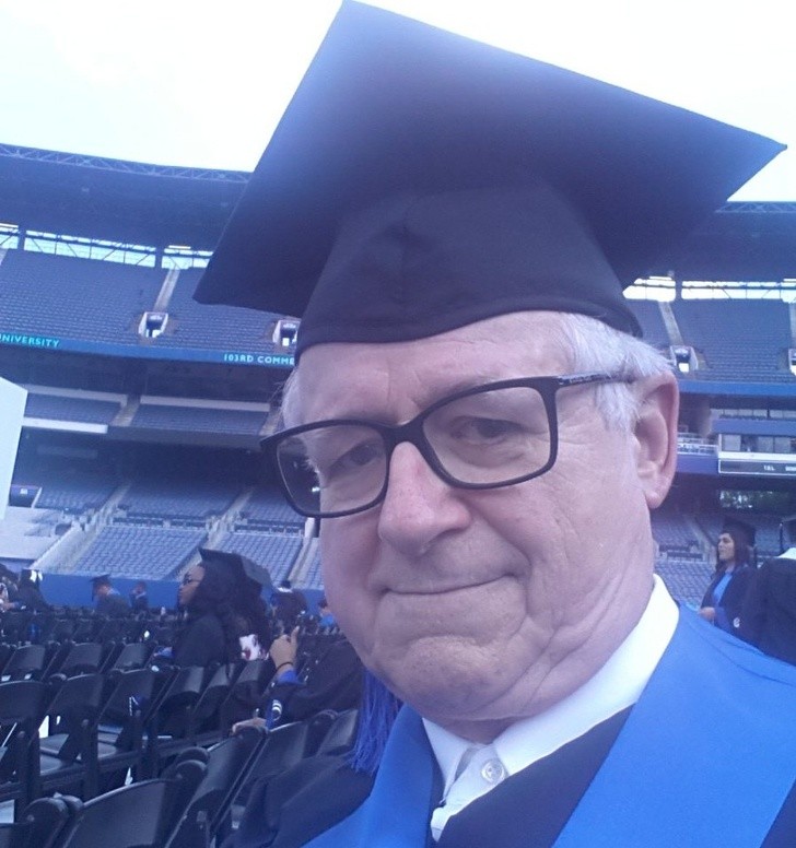 4. "My dad always said he would graduate before he was 100 years old. Today, he did it and 33 years in advance."