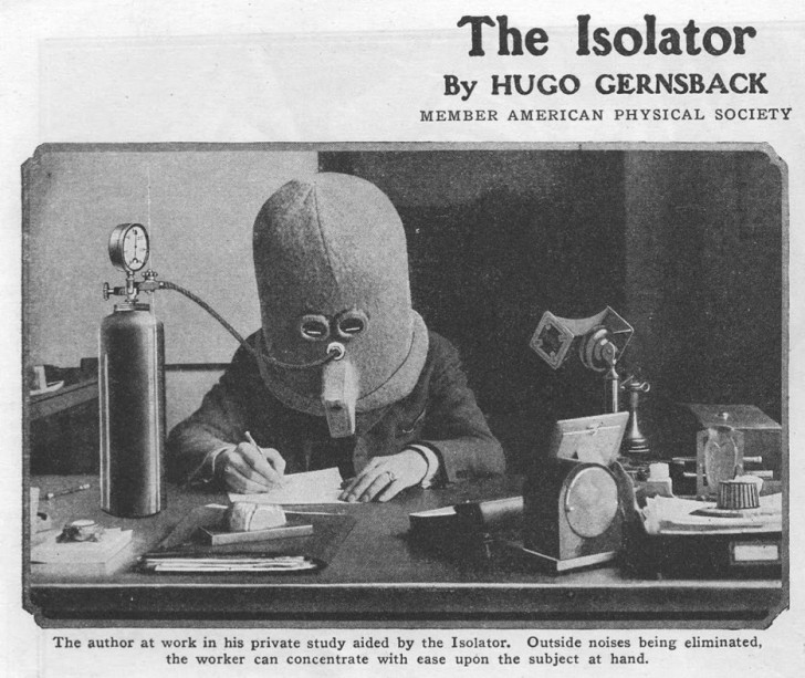 L'isolant, pour augmenter la concentration dans les moments studieux, 1925.