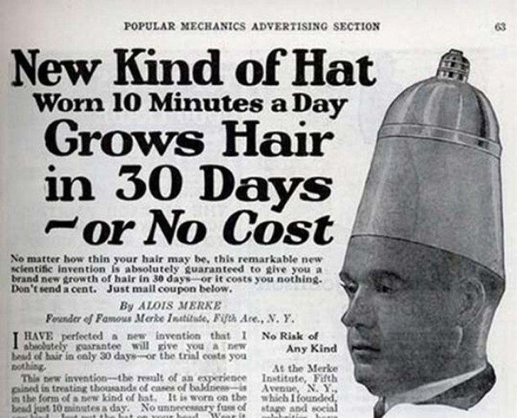 Hut für Nachwachsen der Haare.