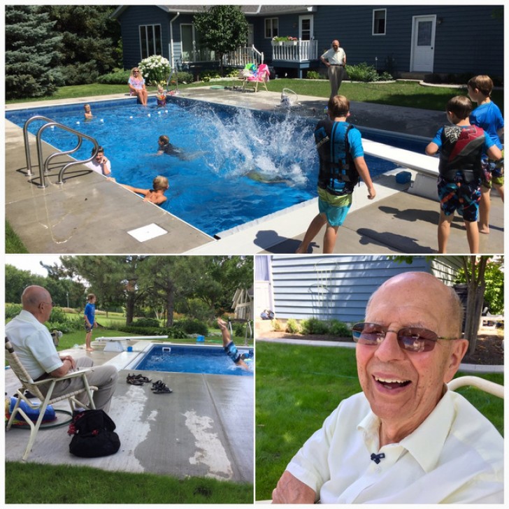 12. Deze 94-jarige man heeft een zwembad gedoneerd aan de kinderen uit de wijk.
