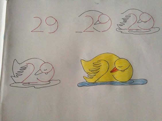 Un 2 et un 9 forment un canard endormi !