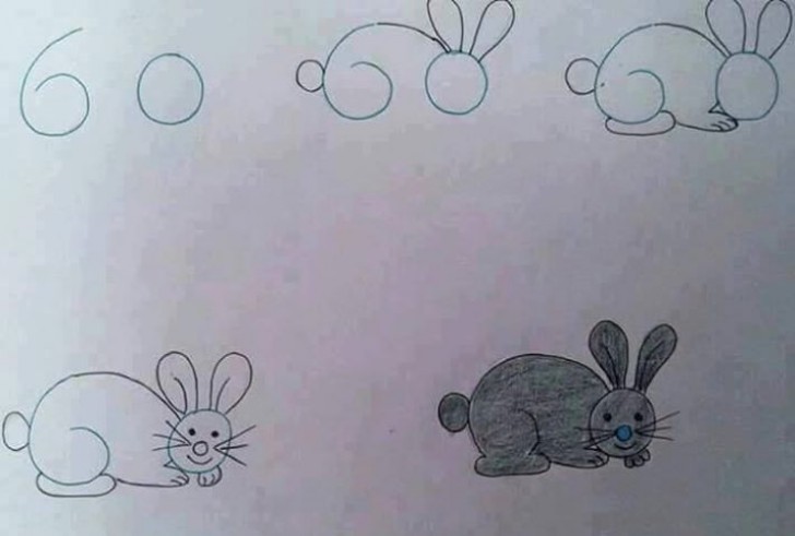 With the number 6 and a zero, you can draw a lovely bunny rabbit.