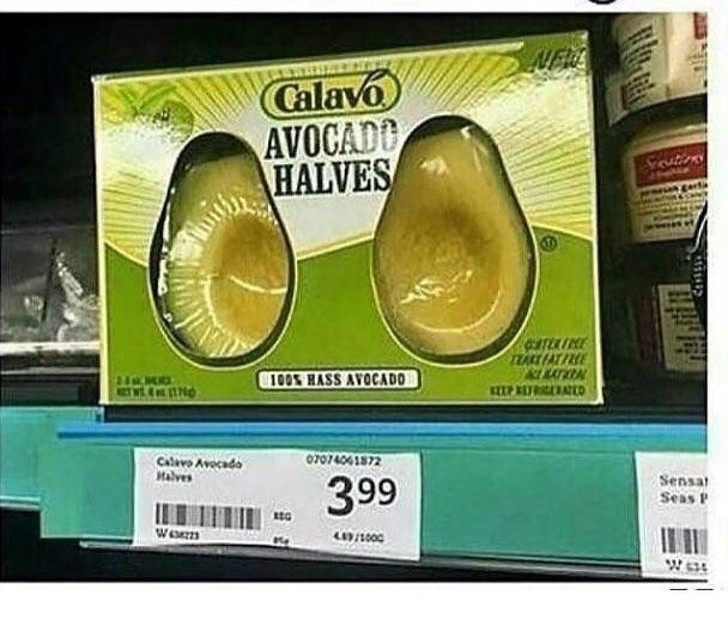 10. Un avocado in vendita già tagliato e denocciolato