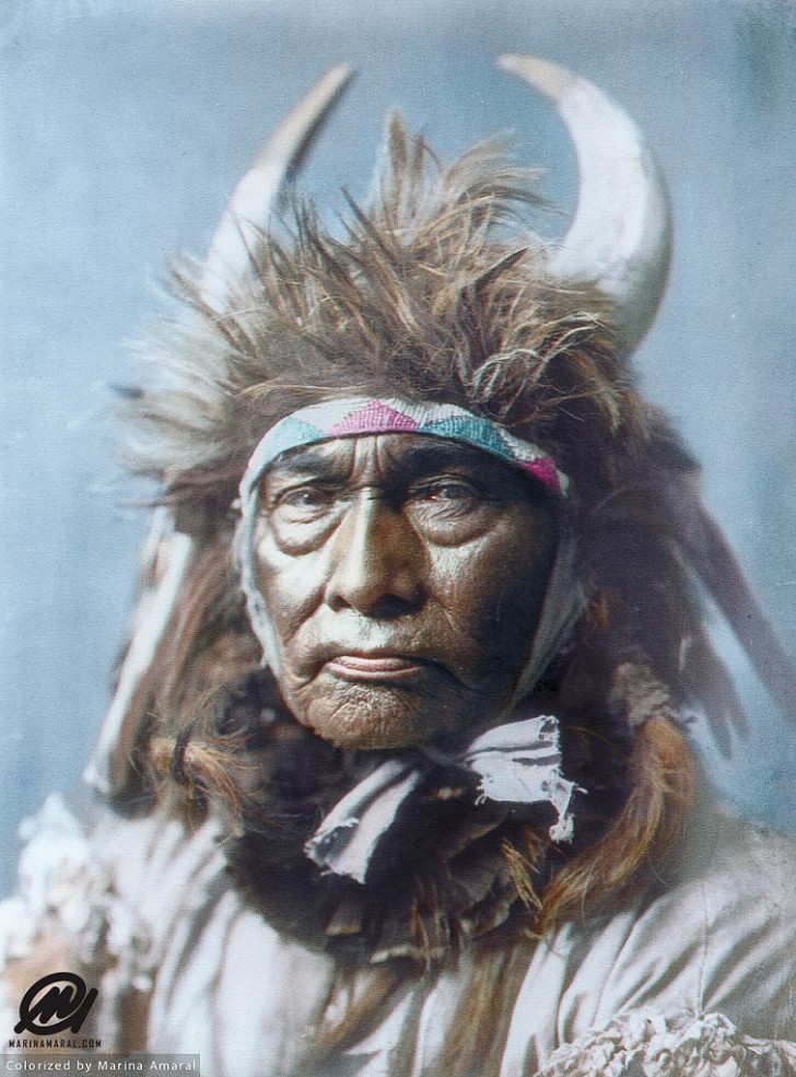 24. Bull Chief, ein indianischer Krieger des Stammes der Apsaroke, 1908