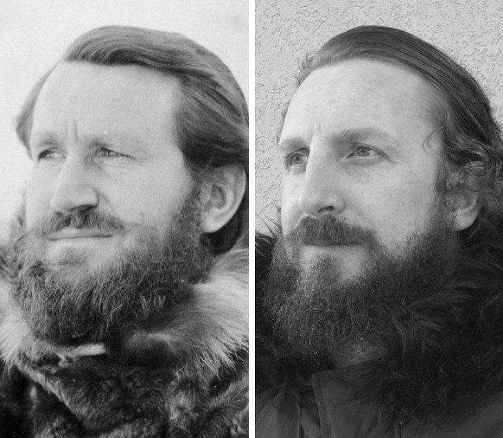 14. Großvater 1940 in der Antarktis und der Enkel.