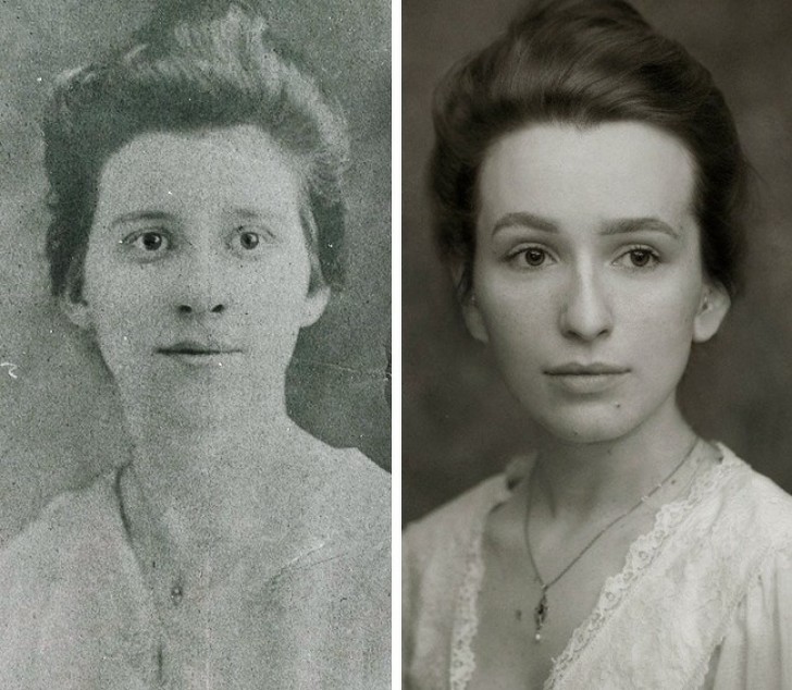 7. 1918 lebt die Urgroßmutter auf dem von ihrer Urenkelin kunstvoll nachgebildeten Foto wieder auf.