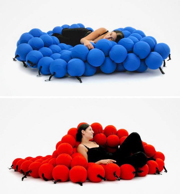 2. Un lit de ballons confortables et doux, à la forme modifiable.