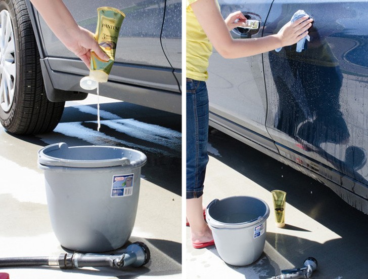 4. If you do not have car wax or other specific products just add a small amount of hair conditioner to the water with which you wash your car ... it will make it shine!