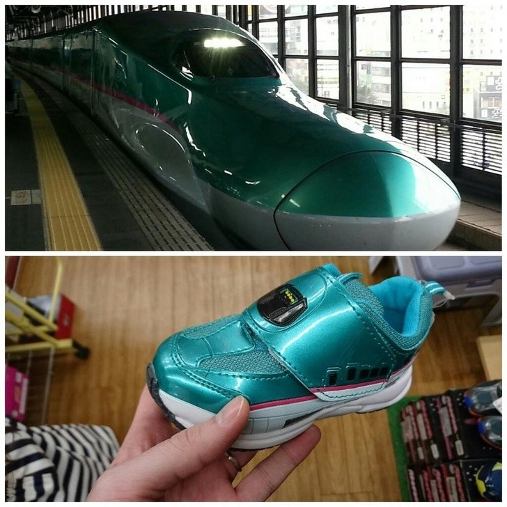 29. Il existe des chaussures pour enfants spécialement conçues pour ressembler à des trains à grande vitesse.