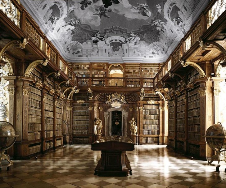 19. Biblioteca dell'abbazia di Melk - Melk, Austria