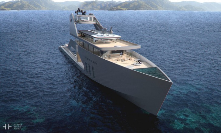 Le super-yacht s'appelle 108m, comme les 108m qu'il couvre allant de la proue à la poupe. Le "m", en revanche, signifie monocoque.