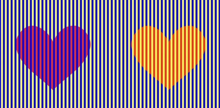 Les deux cœurs sont de la même couleur.