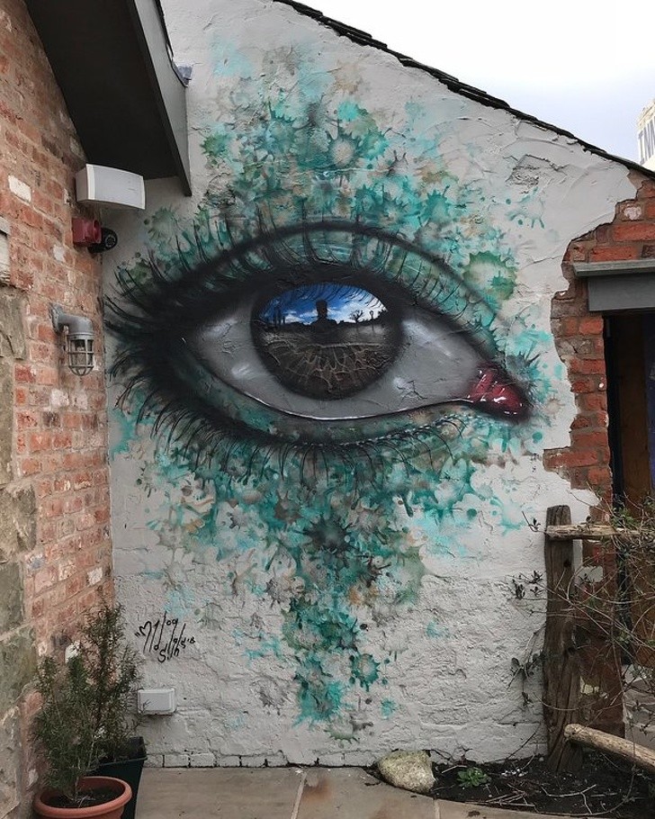 18. Ein unerwartetes Straßenkunstwerk in Lancashire, Großbritannien.
