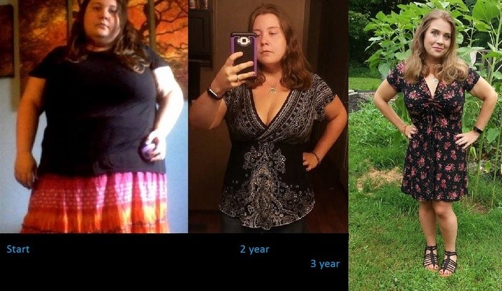 5. Pendant trois ans, elle s'est efforcée de marcher tous les jours pendant environ une heure, de faire de l'exercice et de manger moins de nourriture calorique. Elle a perdu 72 kg.