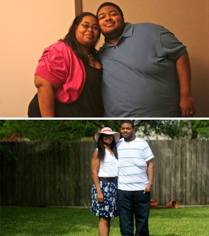 4. Dieses Paar musste seine Ernährung komplett umstellen und zu einem gesünderen Lebensstil übergehen. In zwei Jahren haben beide mehr als 20 kg abgenommen.