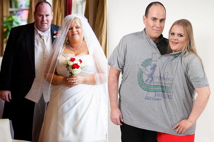 6. Nach der Heirat beschlossen sie, ihr Leben durch Gewichtsabnahme noch mehr zu verändern. Hier sind die Ergebnisse nach zwei Jahren.