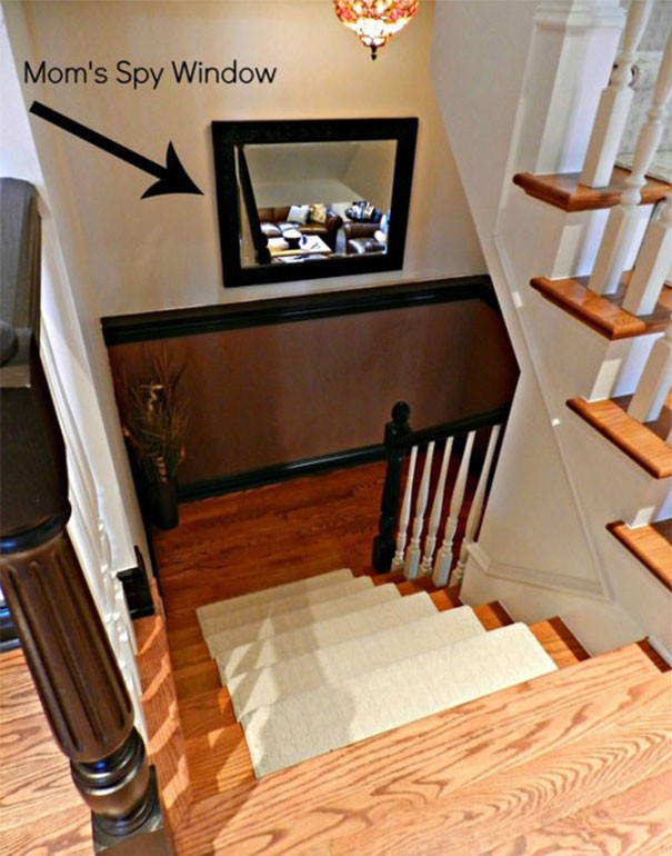 18. Do you have a two-story house? A mirror on the stair ramp allows you to get a better view.