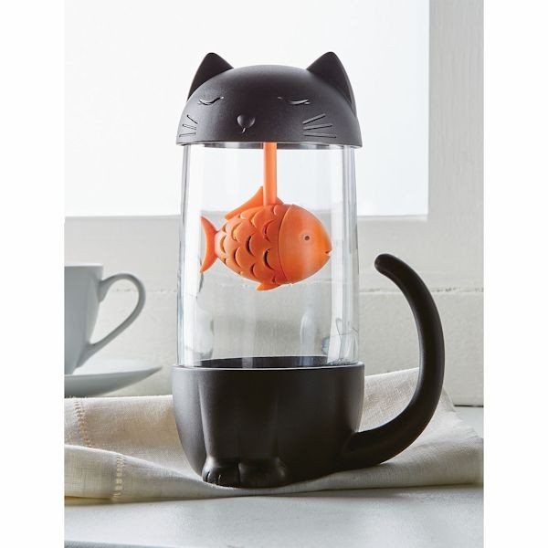 20. Schwarze Katze mit Fisch-Teekanne!