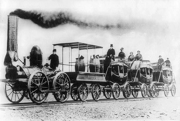 5. Il primo treno a motore, il DeWitt Clinton, operativo nel 1831.
