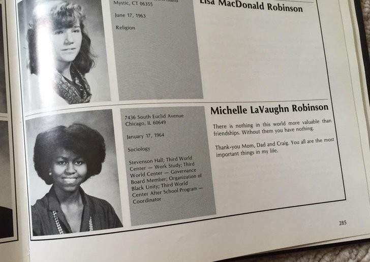 9. Die Entdeckung, dass du mit der ehemaligen amerikanischen First Lady (Michelle Obama) zur Schule gegangen bist.