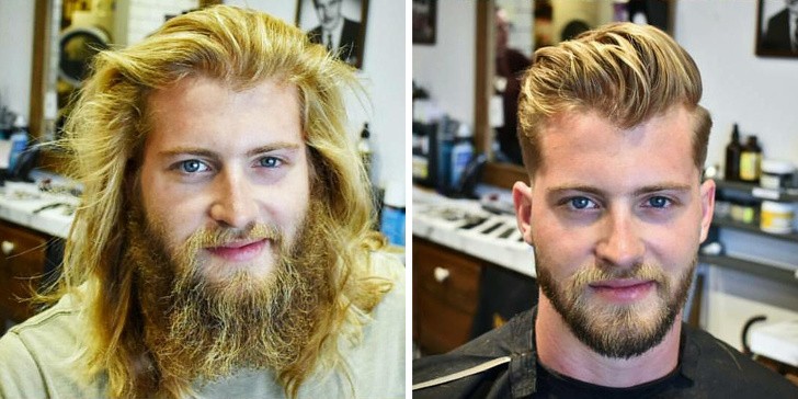 1. Das Kürzen von Bart und Haaren hat sein Aussehen deutlich verbessert