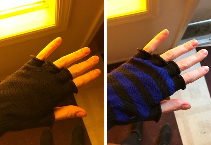 13. "Ma fenêtre filtre la longueur d'onde de la lumière réfléchie par les gants !"