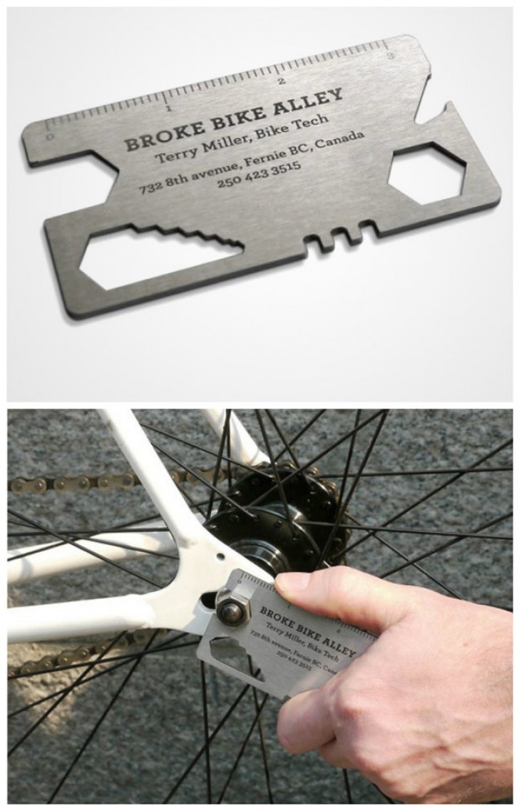 1. La carte de visite qui vous permet de réparer votre vélo !