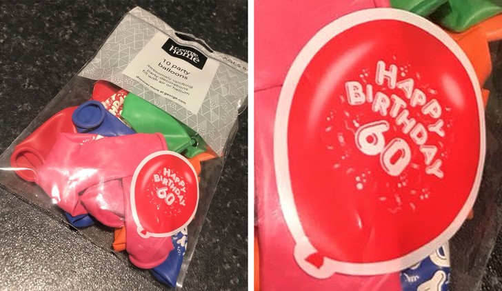 7. Mannen köpte ballonger till sonens 8-års dag.