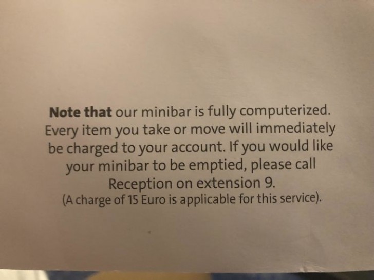 29. Comment décourager l'utilisation du minibar.