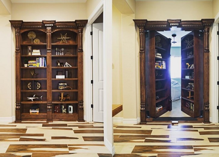 Une bibliothèque qui devient un passage secret dans une autre pièce... on n'a vu ça que dans les films !