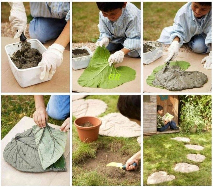 14. Un sentiero fatto di pietre a forma di foglia, che idea straordinaria, sembra di stare in una favola!