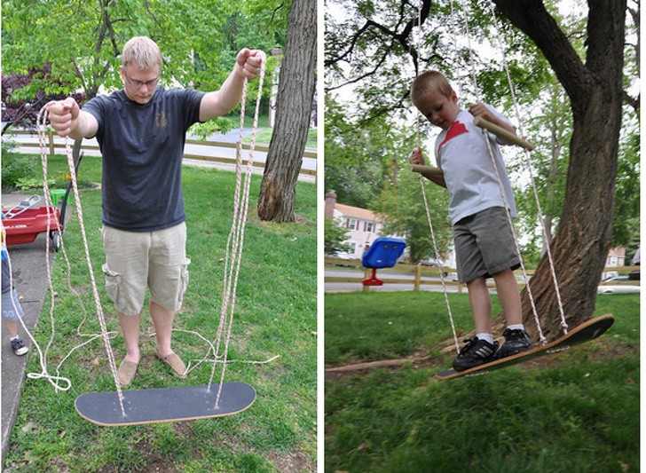19. Il vecchio skate è andato, ma in compenso è arrivata una nuova altalena. La regola del bicchiere mezzo pieno!