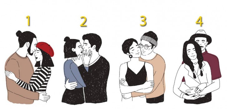 Observe the image and choose the hug that instinctively attracts you the most: