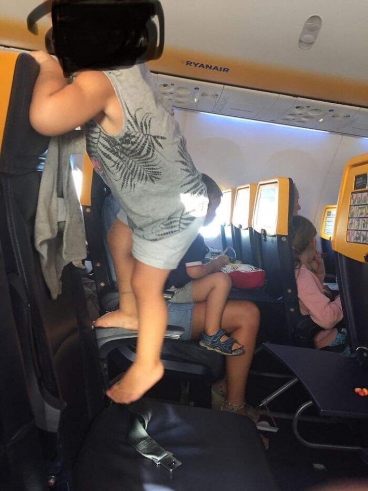 9. "This child who sat next to me did nothing but jump and climb on the seat during the landing!"