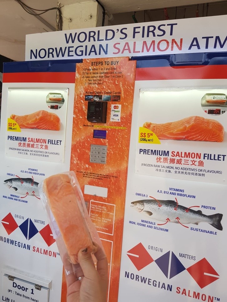 2. Envie soudaine de saumon ? Il y a des distributeurs automatiques dans toute la ville.